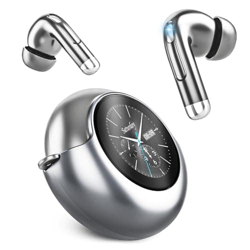 Byobyc Wireless Earbuds Bluetooth Headphones, Bluetooth 5.4 Stereo Sound with LED Display, Active Noise Cancellation, IP7 Water Resistant in-Ear Earphones for Sporting, Workout, Running Gray