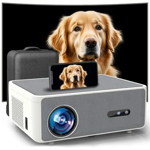 Auto Focus & Auto Keystone 4K Outdoor Projector with WiFi and Bluetooth,Movie Projector, 50% Zoom & 30W Speaker,Dust-Proof,Home Theater Projector 4K+ for Phone/TV Stick/PC