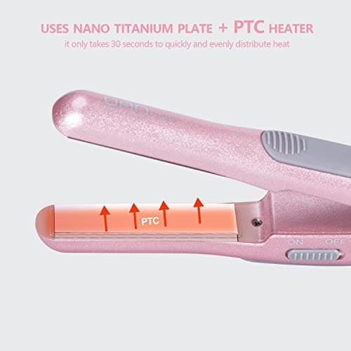 DAN Technology Flat Iron Blow Dryer Set, Small Flat Irons with Travel case, Concentrator Nozzle & EU Plug Adapter, Dual Voltage & Folding Handle, Pro Hair Dryer Set… 5