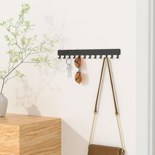 Josmimic Necklace Holder - Hanging Jewelry Organizer, Self-Adhesive, Wall Mount, 2 PCS, Black 5