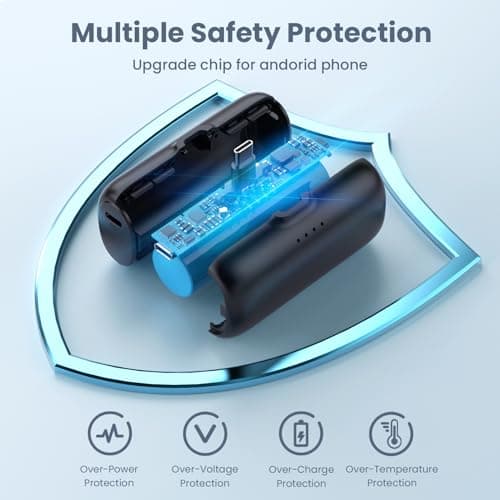 Mini Portable Charger for iPhone,5200mAh 3A PD USB C Power Bank Cell Phone Fast Charging,Small Travel Essential Protable Battery Pack for iPhone 17/Air/17 Pro/17 Pro Max/16/15/Android/Samsung,iPad etc 5