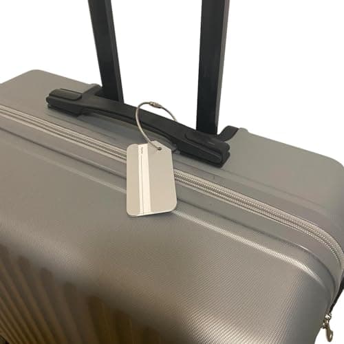 Luggage Tags,2Pack Aluminum Luggage Tags for Baggage Handbag-Luggage Tag Holders for Travel Luggage Baggage Identifier By Merimang (Silver 2Pack) 5