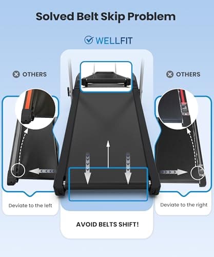 WELLFIT Walking Pad Treadmill with 10% Incline and Handle Bar, 3.0HP 320LBS Weight Capacity 2-in-1 Foldable Treadmill for Home Office, Smart App Voice Control Quiet Under Desk Walking Pad, No Assembly 7