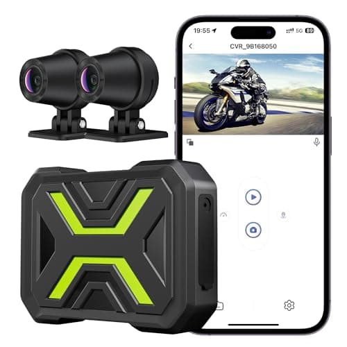 Motorcycle Dash Cam, 1080p + 1080p Front and Rear Dash Cam for Motorcycle, Wide Angle, Night Vision, App Connect, Ip67 Waterproof, Loop Recording, Max Support 128 GB
