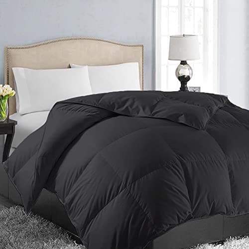 EASELAND Twin Size Down Alternative Comforter - Quilted Duvet Insert for All Seasons, Soft Lightweight with Corner Tabs, Summer Winter Warm Bedding, Black 64×88 Inches