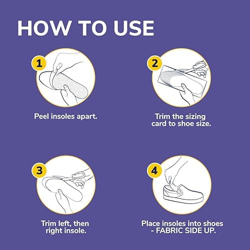 Dr Scholl’s Go Sockless! Cushioning Insoles for Women Men Unisex, 3 Pairs, Trim to Fit - Absorbs Moisture to Keep Feet Dry, Shoe Inserts for Women Men with Plush Terry Cloth Layer for Added Comfort 8