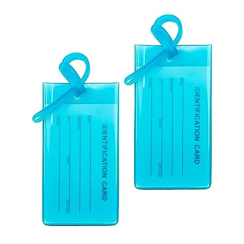 AI-DEE Flexible Travel Luggage Tags - Name ID Labels Set for Suitcases - 2 Pack