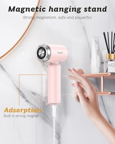 SUPGALIY Hair Dryer - Mini HairDryer, Ionic High-Speed Motor for Fast Drying, Portable Lightweight Blow Dryer, Quiet Blowdryer with Magnetic Curly Diffuser & Concentrator for Home Travel ONLY 110V 5