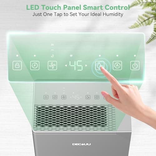 4800 Sq.Ft Energy Star Most Efficient 2024 Dehumidifier,DECIUU Max 100 Pint (Standard 70 Pint) Dehumidifier for Basement with Drain Hose,Intelligent Humidity Control for Home Bathroom Garage Bedroom 5