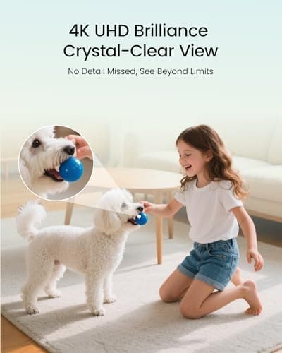 4K Indoor Security Camera, 360° PTZ Home Surveillance Camera with 64GB SD Card, AI Human/Pet/Baby Cry Detection, 2.4G/5G Dual-Band WiFi, Auto Tracking, Night Vision, One-Touch Call, 2-Way Audio 8