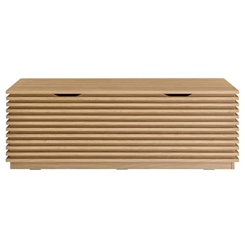 Modway Render 47" Wood Grain Storage Bench in Oak 4