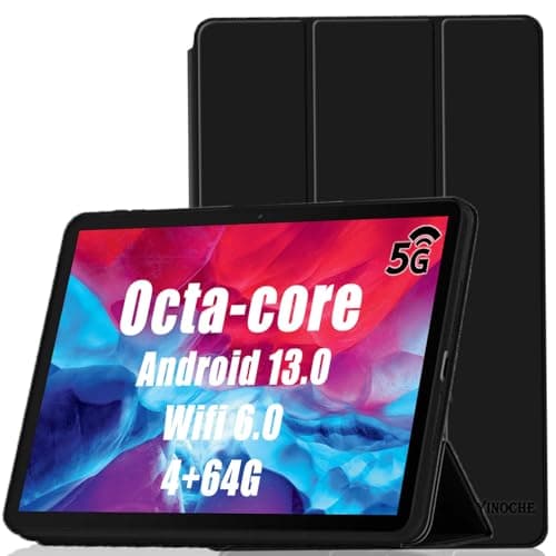 YINOCHE Tablet Android Tablet 10 Inch Tablet 4GB RAM 64GB ROM Tablets 1TB Expand Dual Camera 10 in Tab,Octa-Core Processor 1280x800 IPS HD Touchscreen WiFi 6000MAH Battery Tableta, Black