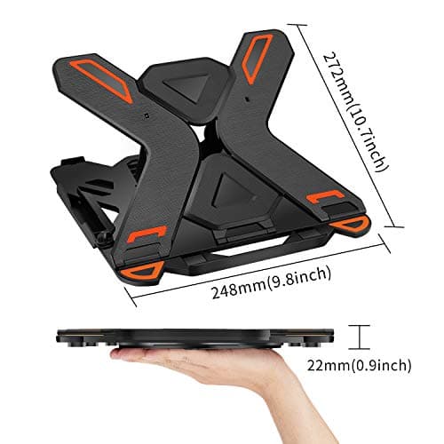 Ergonomic Adjustable Laptop Stand for Desk with Phone Holder & 360° Rotation - Foldable Portable Stand for 10-17" Laptops, MacBook Pro 16", Gaming Laptops, Tablets | Heavy-Duty & Ventilated Design 5