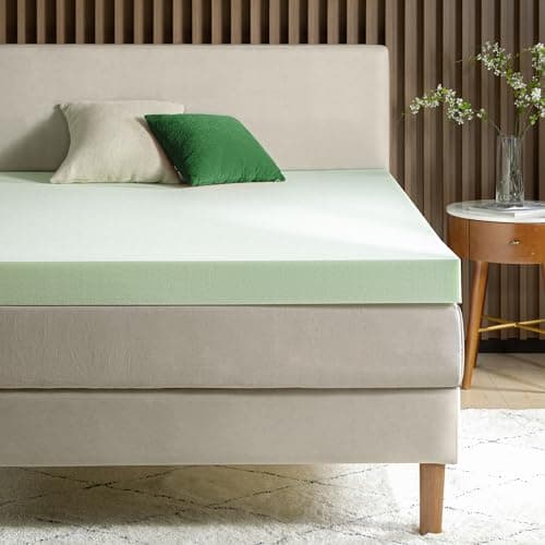 ZINUS 4 Inch Green Tea Memory Foam Mattress Topper, Dorm Bedding, Pressure-Relieving Layer, Ideal for Back Pain Relief, Compact WONDERBOX Packaging, CertiPUR-US Certified, Twin 8