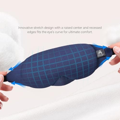 Mavogel Cotton Sleep Mask - 100% Handmade, Light Blocking Sleep Eye Mask with Updated Bending Nose Design, Soft Sleeping Mask for Women Men, for Sleep/Office/Naps, Includes Travel Pouch (Starry Blue) 6