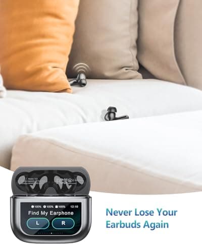 Nequga Wireless Earbuds Bluetooth Headphones, 50H Playtime Ear Buds with Mic, LED Digital Display Charging Case, IPX7 Waterproof, Deep Bass Stereo, in-Ear Earphone for iPhone Andriod Phone 5