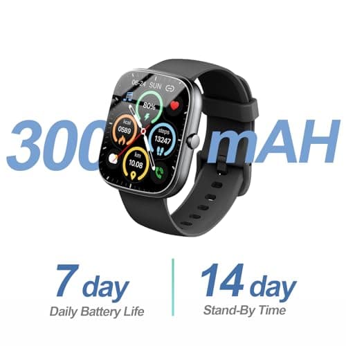 Smart Watch, 1.91" Smartwatch for Men Women (Answer/Make Call), Fitness Tracker with 100+ Sport Modes, IP68 Waterproof, Heart Rate/Sleep Monitor, Spo2, Pedometer, Activity Tracker for Android iOS 6