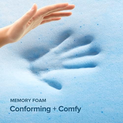 ZINUS 1.5 Inch Swirl Gel Cooling Memory Foam Mattress Topper, Smaller, More Convenient WonderBox Packaging, Cooling, Airflow Design, CertiPUR-US Certified, Twin 5