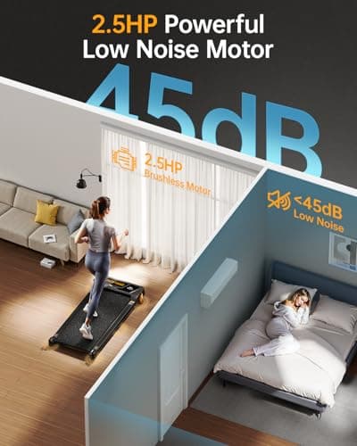 Walking Pad Treadmill, BestGod Incline Under Desk Treadmill 330lbs Capacity, 2.5HP Portable Treadmills for Home, Compact Treadmills Mini Walking Pad, Running Machine with Remote Control 6