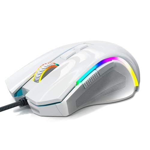 Redragon M602 Gaming Mouse, Ergonomic RGB Gaming Mouse Wired with 7200 Adjustable DPI, 9 Programmable Buttons, Professional Software for Gamer Office [White] 9