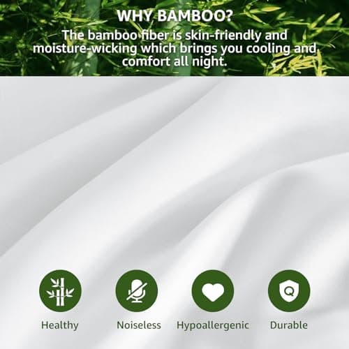 CozyLux Cooling Pillow Cases Queen - Rayon Derived from Bamboo White Pillowcase Set of 2, Soft Silky Breathable Pillow Covers with Envelope Closure for Hot Sleepers & Night Sweats, 20x30 Inches 5