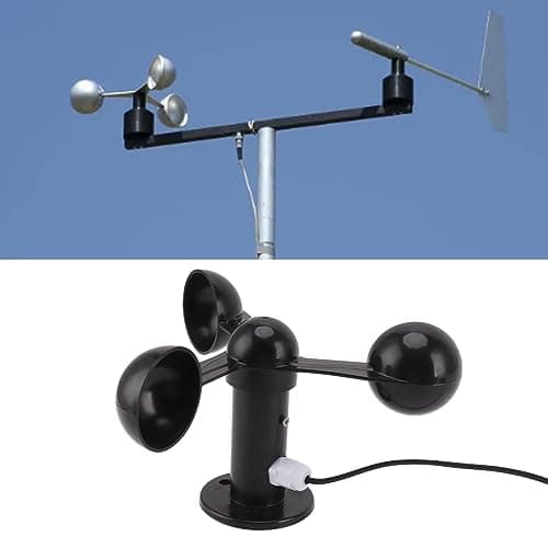 Anemometer Sensor Wind Speeds Cup, Wind Speed Sensor with 8M Waterproof Cable 4cm Mounting Hole Anti Interference 3 Cups Wind Speed Detector 0‑3.8v 4
