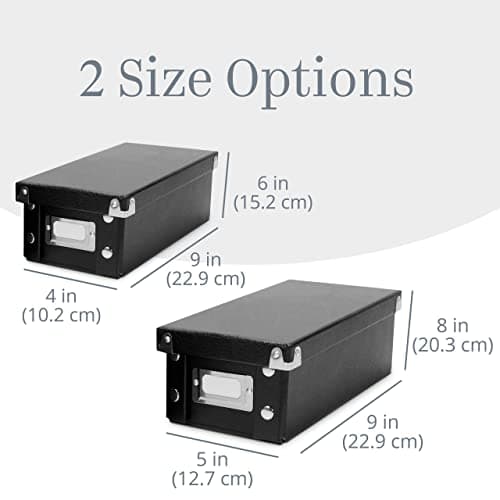 Snap-N-Store Index Card Holder Storage Box - Collapsible Organizer Box fits 1100 Flash Cards - Business, Recipe, or Note Card - 3 x 5, 1 Pack, Black 9