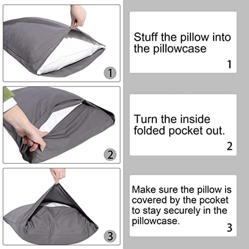 NTBAY 2 Pack Satin Standard Pillowcases for Hair and Skin, Luxurious and Silky Pillow Cases with Envelope Closure, 20x26 Inches, Black 7