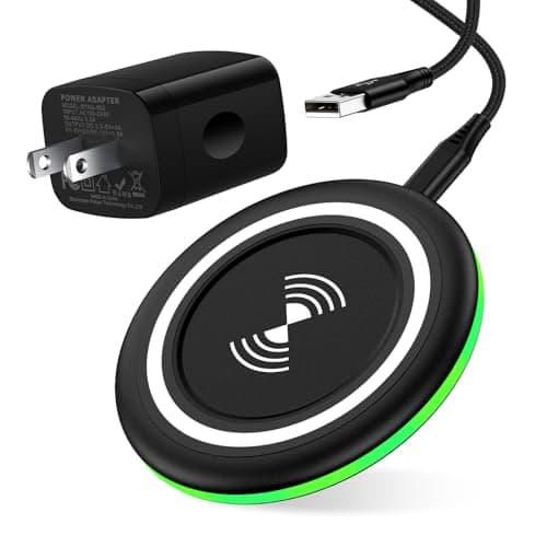 Samsung S25 Ultra Wireless Phone Charger Fast Charging Pad for Samsung Galaxy S26/S25/S24 FE/S23/S22/S21/S20 Plus/Pixel 10 Pro XL/9a/9/8a/8/8 Pro/7a/7/15W Wireless Charger Station with QC 3.0 Adapter