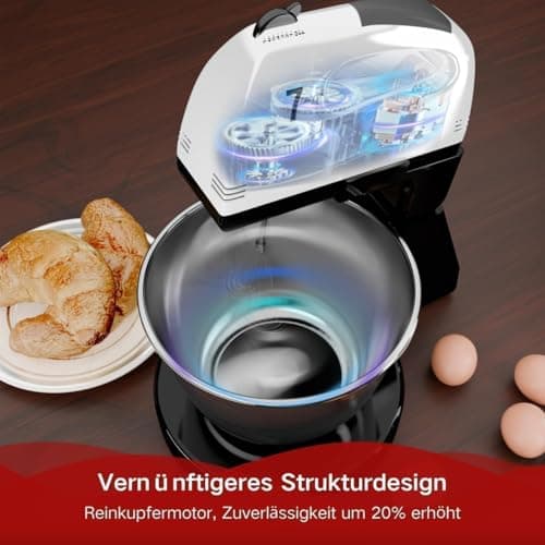 Stand Mixers, 7 Speeds With 3QT Stainless Steel Bowl, Stand and Hand Mixer with Dough Hook, Whisk, Mixing Beater for Baking, Cake, Cookie, Kneading (OJ2) 6