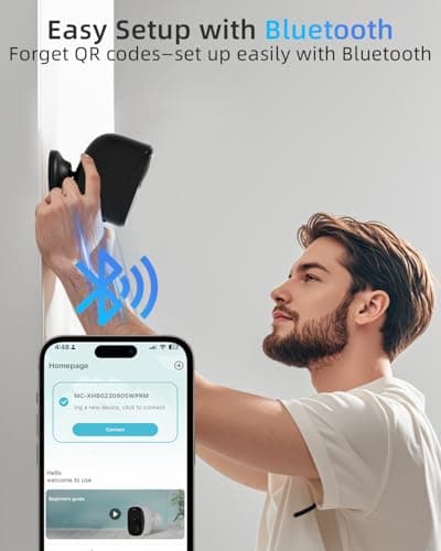 2.4&5ghz WiFi Solar Security Cameras Wireless Outdoor,2K QHD Home Security System, Solar Cameras Kit with 130° Ultra-Wide View, 2-Way Talk, IP65,Color Night Vision, Spotlight & Siren (1, White) 3