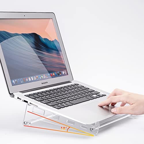 QUPIVA Acrylic Laptop Stand for Desk, Clear Ventilated Computer Stand Holder for Desk, Ergonomic Acrylic Sturdy Laptop Riser Compatible with MacBook Air Pro Dell Lenovo Thinkpad ASUS 9-16 Inch 7