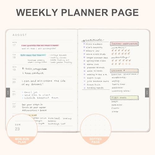 And Per Se 2026 Planner, 15 Months Hardcover Daily, Weekly & Monthly Planner, A5 size, 100GSM Thick Paper, Back Pocket, 5.7" x 8"(Botanical Floral) 4