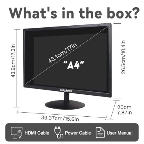 SKitphrati 17 inch PC Monitor LED Monitor 1440x900, 75HZ, 5Ms, 16:10, Viewing Angle 95°(Horizontal),TN Panel, VESA Wall Mountable, VGA & HDMI Port, Black 7