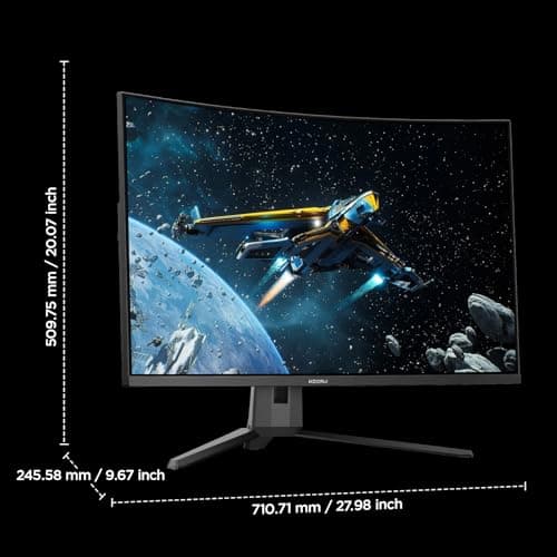 KOORUI 32 inch Curved Gaming Monitor, QHD (2560 x 1440) 2K 170Hz 144Hz Monitor, 1ms 1500R Display, 90% DCI-P3, Adaptive Sync, Tilt Adjustable, VESA Compatible, DisplayPort HDMI, Black 11