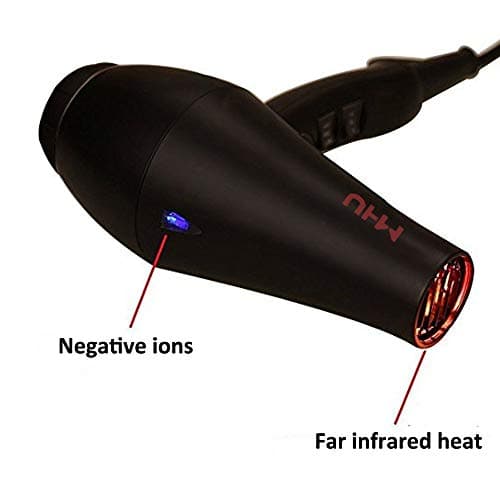 MHU Professional Salon Grade 1875w Low Noise Ionic Ceramic Ac Infrared Heat Hair Dryer Plus One Concentrator and One Diffuser Black Color 7