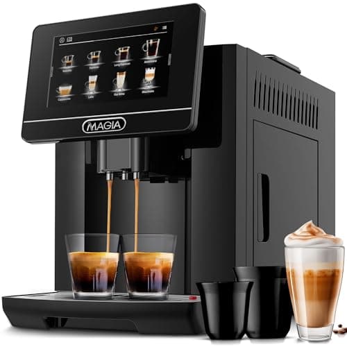 Zulay Magia Fully Automatic Espresso Machine With Grinder - 19 Customizable Coffee Options - Auto-Cleaning For Easy Maintenance - Milk-Foam System For Latte, Cappuccino, Macchiato