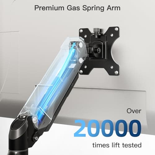 MOUNTUP 27 inch Extra Long Monitor Arm, Single Desk Mount for 22-32 inch, Tall Monitor Stand Holds 4.4-19.8lbs, Height Adjustable Monitors Stand for Desk with C-Clamp/Grommet Base, Black 6