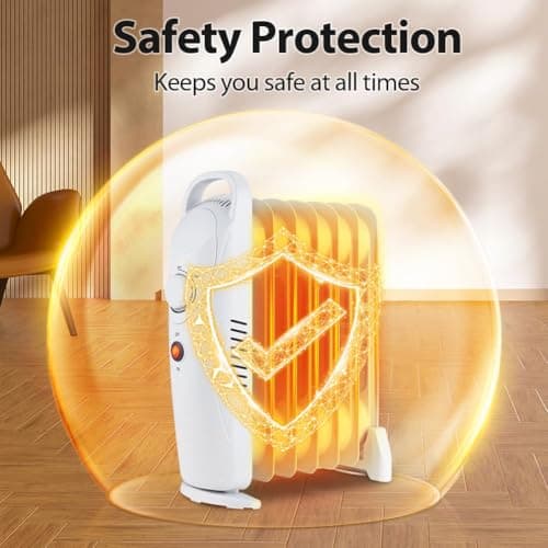 LifePlus Small Oil Filled Heater, Portable Radiant Space Heater with Energy Saving, Overheat Safety, 700W Personal Heater Quiet Work for Small Space Bedroom, Indoor use (White) 6