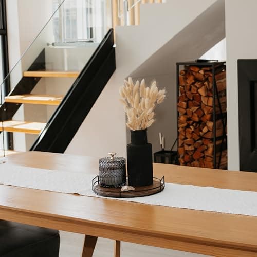 Decorative Wooden Tray - Beautiful Coffee Table Tray That Enhances Any Kitchen Or Living Room - The Perfect 11" Round Centerpiece for Your Seasonal Home Decorations 7