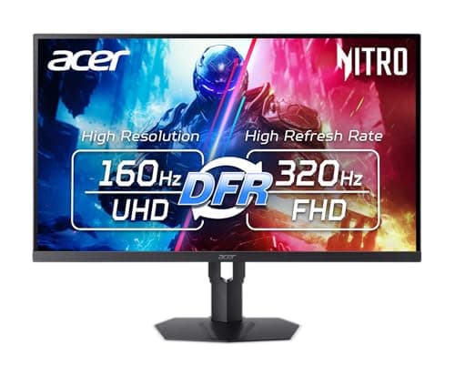Acer Nitro 31.5” 4K UHD 3840x2160 Gaming IPS MiniLED Monitor | AMD FreeSync Premium | 160Hz Refresh Rate to FHD 320Hz (DFR) | Up to 0.5ms | 1x Display Port 1.4 & 2x HDMI 2.1 Ports | XV325QK V3bmiipprx