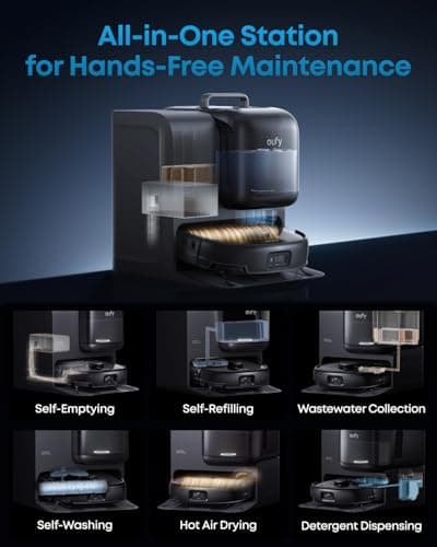 eufy Robot Vacuum E28, 20,000 Pa Suction, Roller Mop with HydroJet System, Portable Carpet for Deep Cleaning,All-in-One Robot Vacuum and Mop Combo, Zero-Tangling, Corner-to-Edge Cleaning (Upgraded) 6