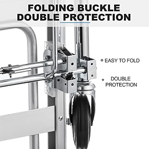 Hihone 3 in 1 Aluminum Hand Truck, 3 in 1 Hand Trucks Heavy Duty 1000 lb, with 10" Rubber Pneumatic Wheels, Assisted Hand Truck Flatform Cart 6