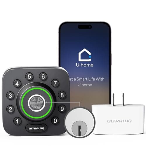 ULTRALOQ U-Bolt Pro Smart Lock with WiFi Bridge, 7-in-1 Fingerprint Keyless Entry Door Lock, App Remote Control, Backlit Keypad, Auto Unlock, Front Door Smart Deadbolt, IP65 Waterproof, 1Year Battery