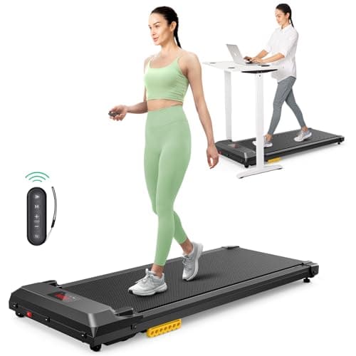 UREVO Under Desk Treadmill for Office Under Desk, Walking Pad 2 in 1 for Home/Office, Portable Walking Pad Treadmill with Remote Control, LED Display