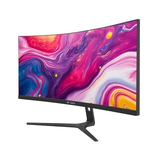 CRUA 30-inch 21:9 Ultrawide Curved Gaming Monitor, 100Hz WFHD 2560x1080 1500R VA Display, 120% sRGB, 3000:1 Contrast, FreeSync, HDMI/DP, Low Blue Light, Wall-Mounted/Tilt Adjustable 2