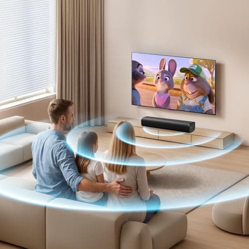 MZEIBO Sound Bar, 50W Soundbar for Smart TV Bluetooth 5.3 Speaker 17Inch with ARC/Optical/AUX Connection Surround for Home Theater Audio TV/PC/Gaming/Projectors 7