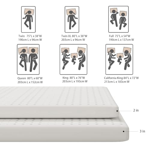 Talatex Latex Mattress Topper – Premium Natural Latex with Organic Mattress Cover, Ergonomic, Breathable & Durable Mattress Pad for Spinal Alignment and Motion Isolation (2" Twin) 5