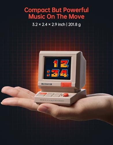 Divoom MiniToo Retro PC-Style Computer Speaker, Smart Pixel Screen with DIY Faces, Bluetooth & USB Audio, Alarm/White Noise Clock, Desk Setup Gift for Bedroom, Office & Gaming 7