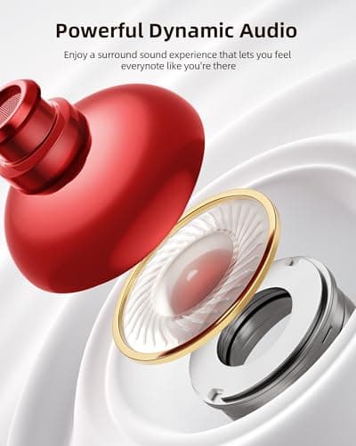 PocBuds Bluetooth Headphones Wireless Earbuds 80hrs Playtime Wireless Charging Case Digital Display Sports Ear Buds with Earhook Deep Bass IPX7 Waterproof Over-Ear Earphones for TV Phone Laptop Black 5